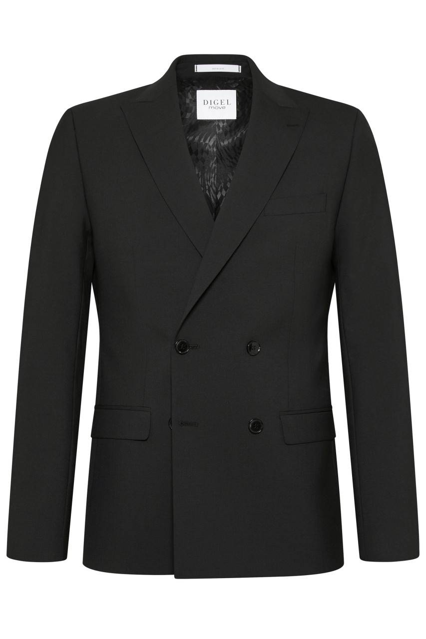 Digel Abito nero digel slim fit doppiopetto misto lana bi-stretch Presa