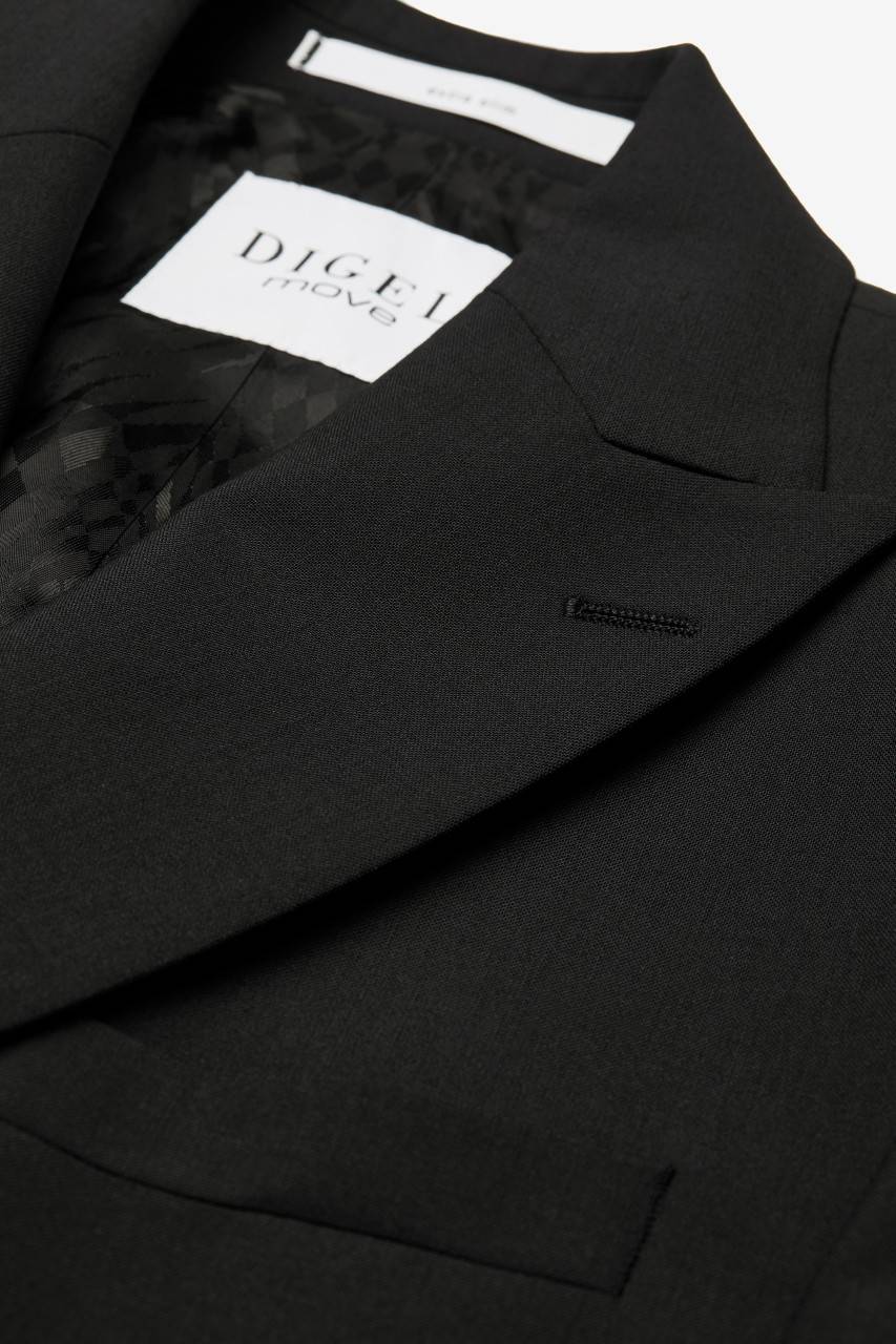 Digel Abito nero digel slim fit doppiopetto misto lana bi-stretch Presa