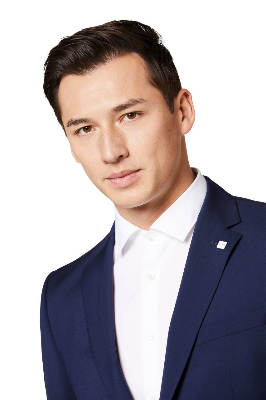 Digel Abito digel drop quattro corto slim fit blu napoli lana marzotto super 100's 2025