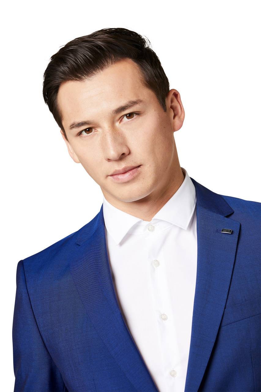 Digel Abito digel slim fit blu marine lana marzotto super 100's Spedizione Gratuita