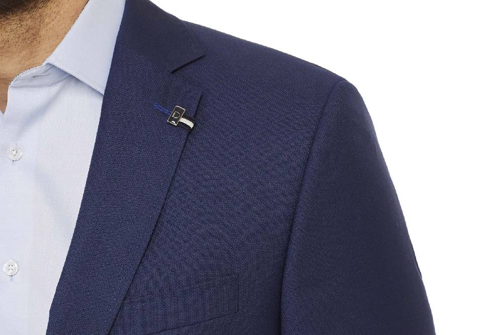 Digel Giacca blu marine digel drop quattro corto lana marzotto con tasche a toppa Rilascio limitato