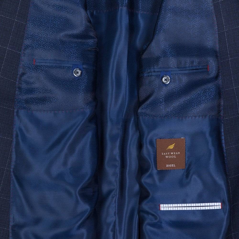Digel Giacca blu a quadri digel drop quattro corto Convenienza