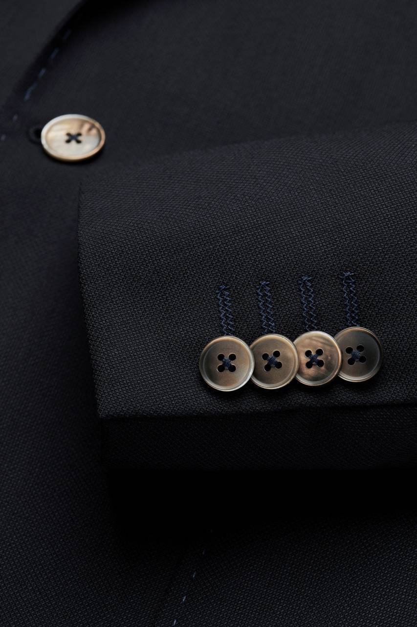 Digel Giacca blu scuro digel in pura lana vergine marzotto con tasche a toppa Offerta