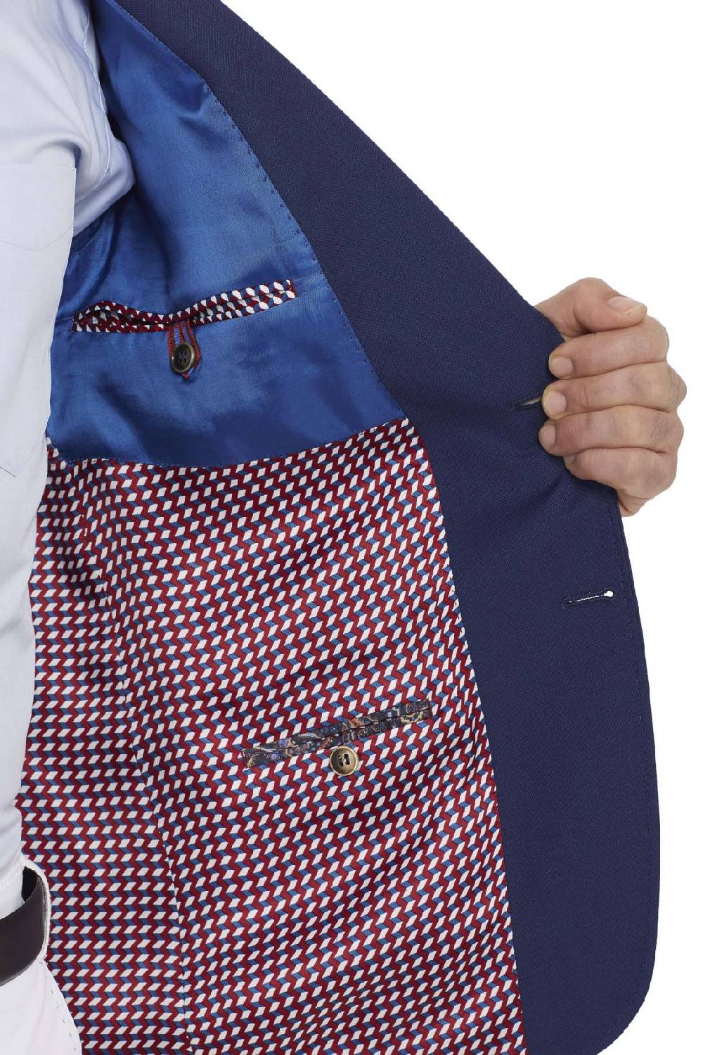 Digel Giacca blu marine digel in pura lana vergine marzotto con tasche a toppa Economico