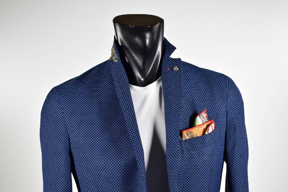 Falko Rosso Giacca blu sfoderata slim fit misto viscosa made in italy Fino al 50% di sconto