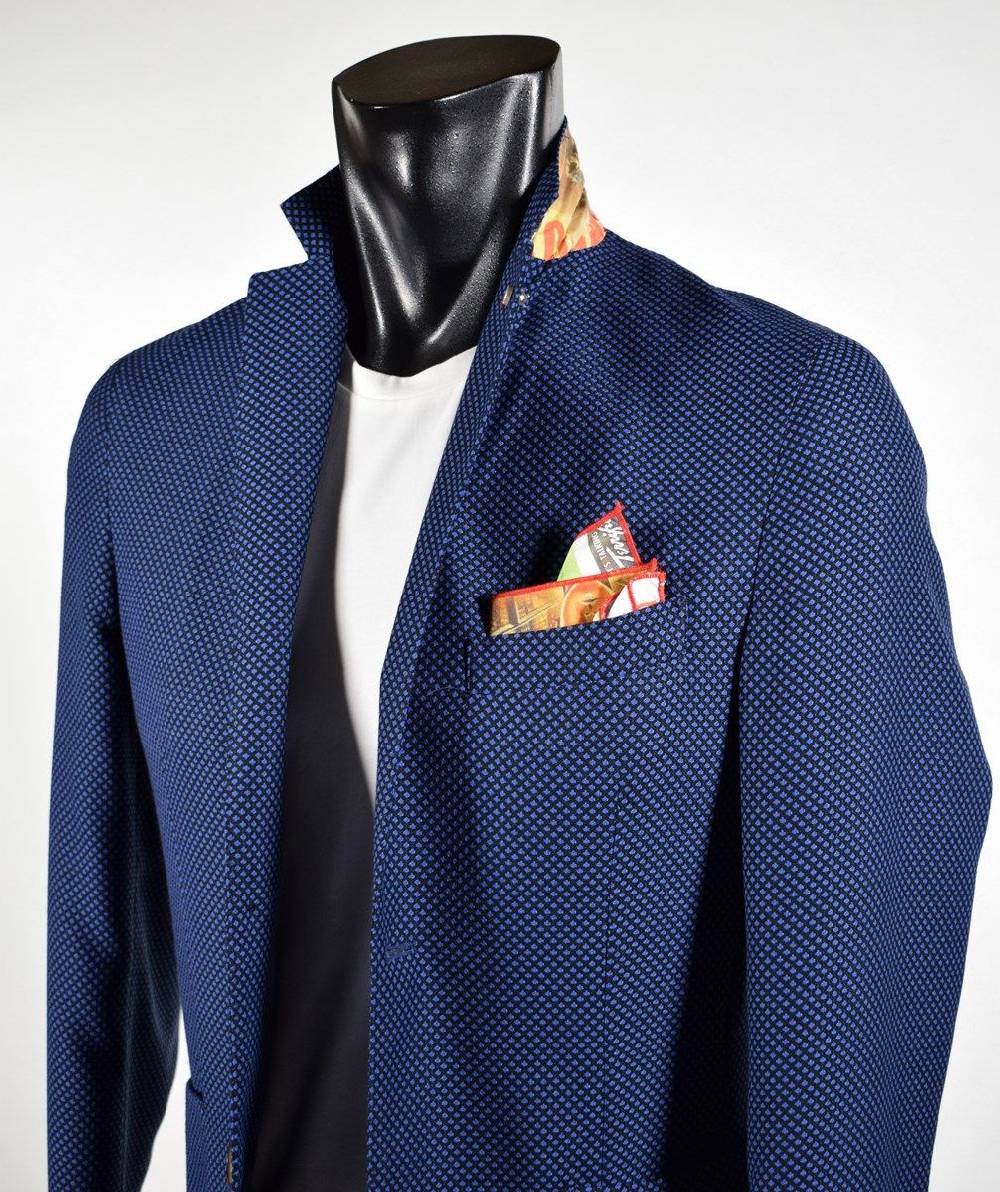 Falko Rosso Giacca blu sfoderata slim fit misto viscosa made in italy Fino al 50% di sconto