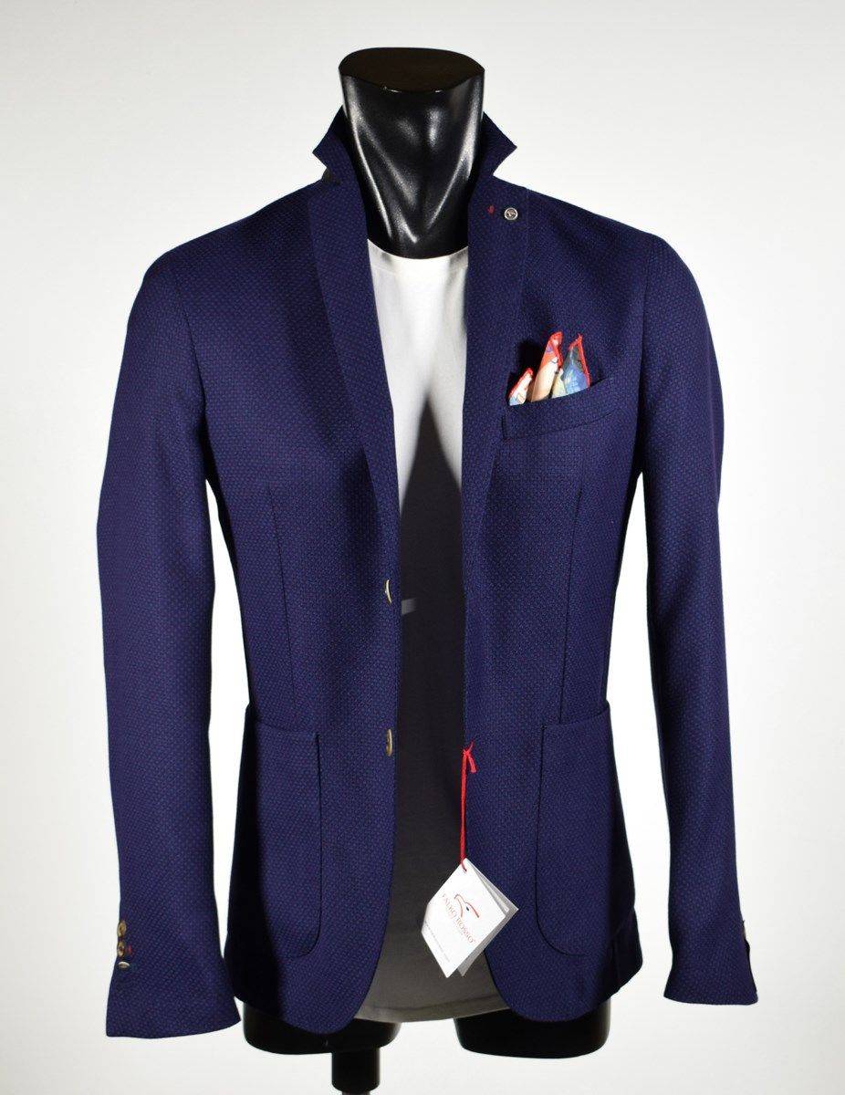 Falko Rosso Giacca slim fit blu sfoderata falko rosso misto viscosa In Vendita