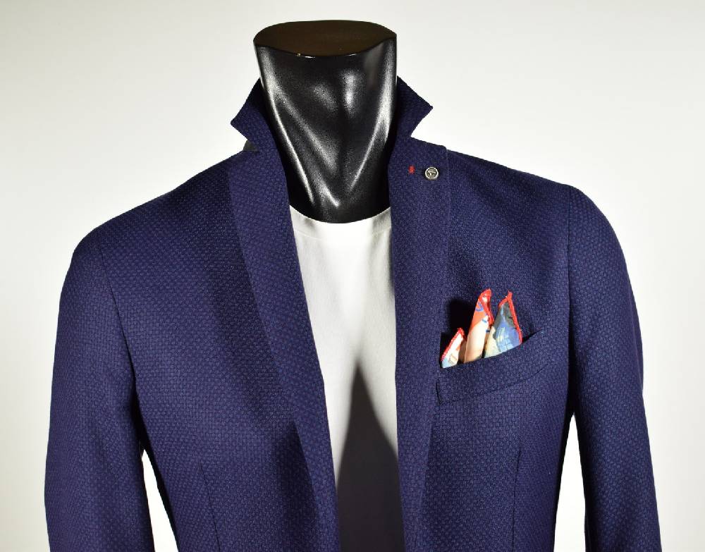 Falko Rosso Giacca slim fit blu sfoderata falko rosso misto viscosa In Vendita