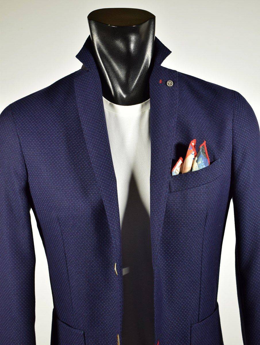 Falko Rosso Giacca slim fit blu sfoderata falko rosso misto viscosa In Vendita