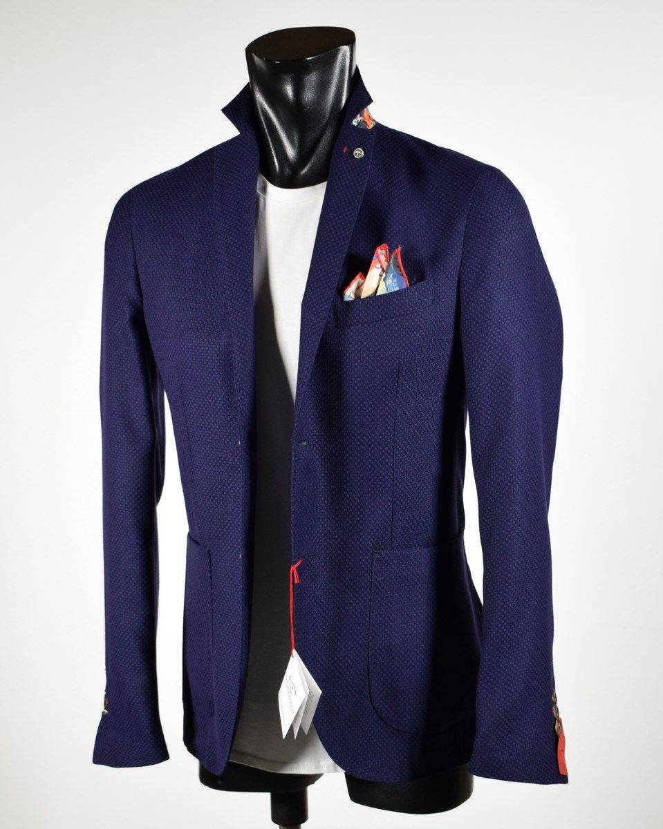 Falko Rosso Giacca slim fit blu sfoderata falko rosso misto viscosa In Vendita