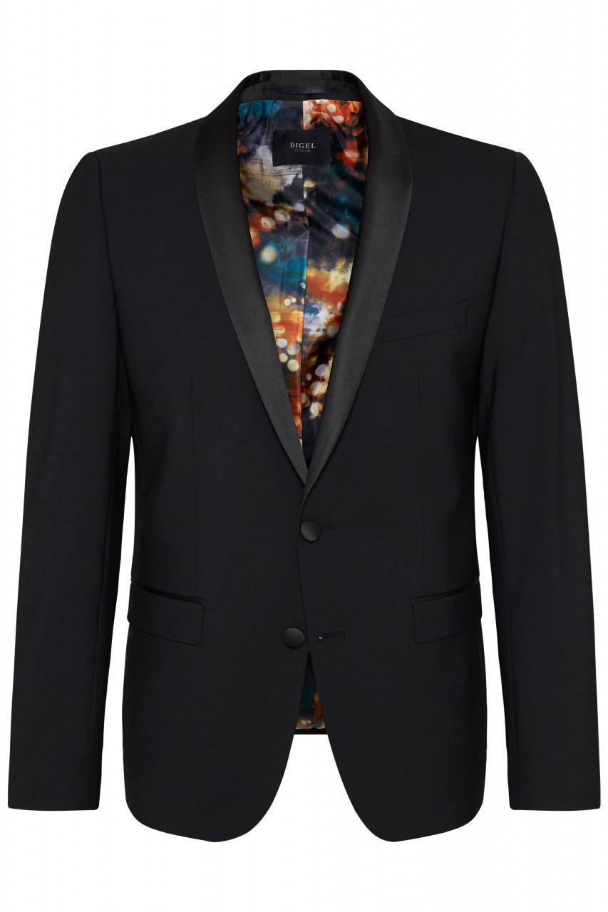 Digel Giacca blazer smoking digel nero slim fit collo a scialle Hotsell