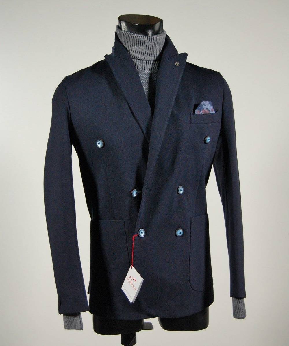 Falko Rosso Giacca slim fit stretch moda doppiopetto blu falko rosso In Saldo