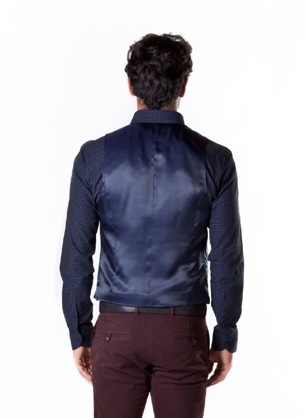 John Barritt Gilet blu a quadri john barritt vestibilità slim Nuova