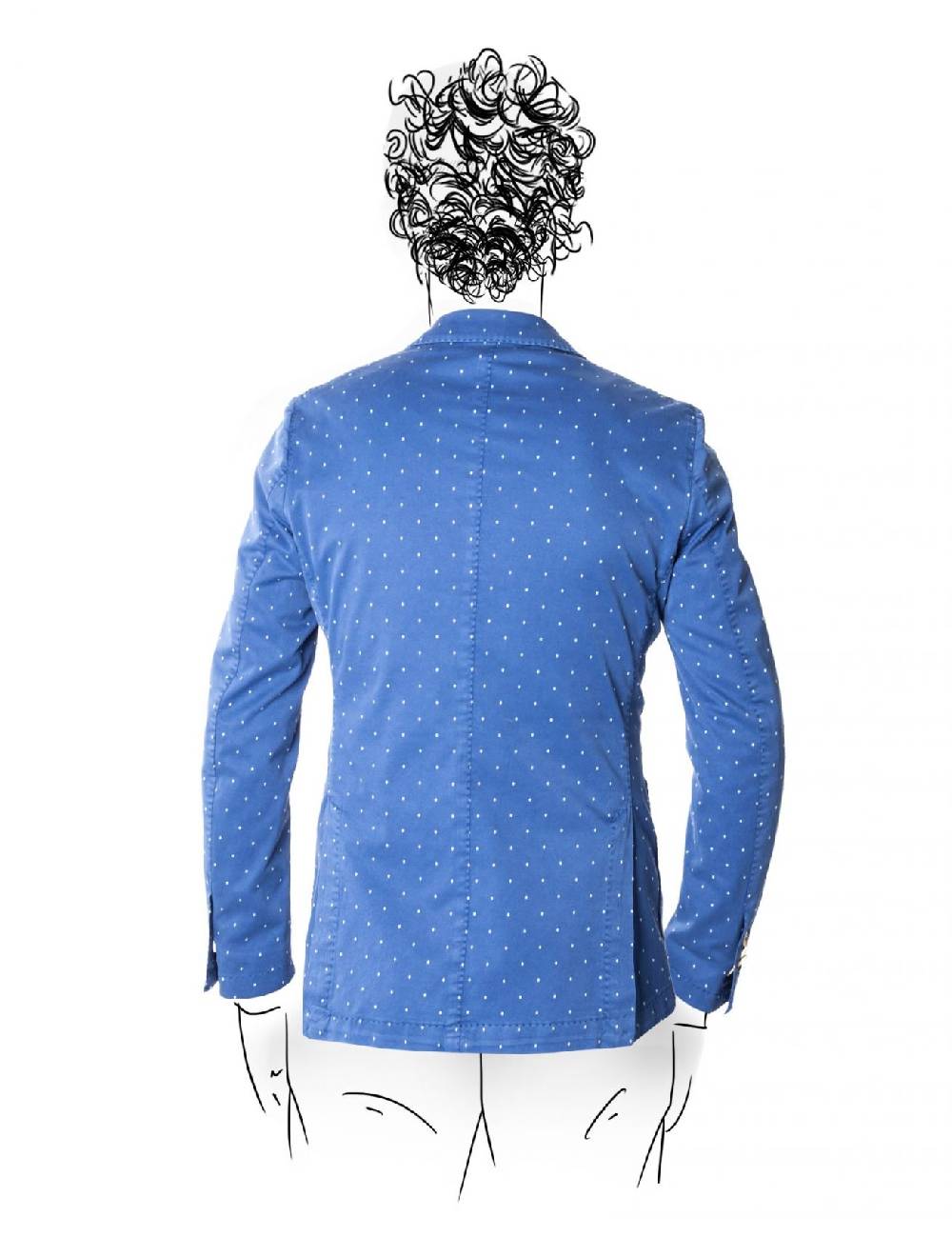 Fradi Giacca slim fit sfoderata fradi in cotone stretch a pois due colori Black Friday Prezzi