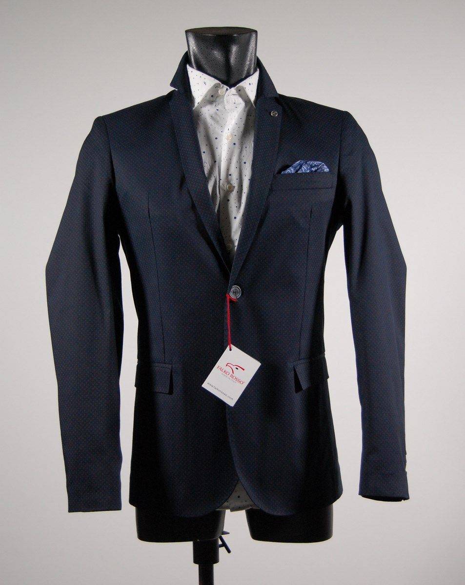 Falko Rosso Giacca in cotone stretch slim fit falko rosso sfoderata micro disegno in tre colori 2025
