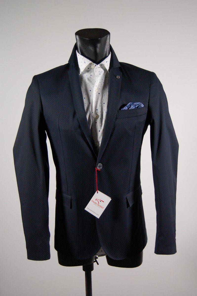 Falko Rosso Giacca in cotone stretch slim fit falko rosso sfoderata micro disegno in tre colori 2025