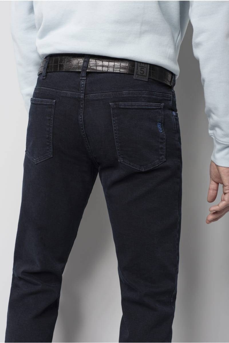 Meyer Jeans blu stone washed regular fit denim stretch bio m5 Vendita