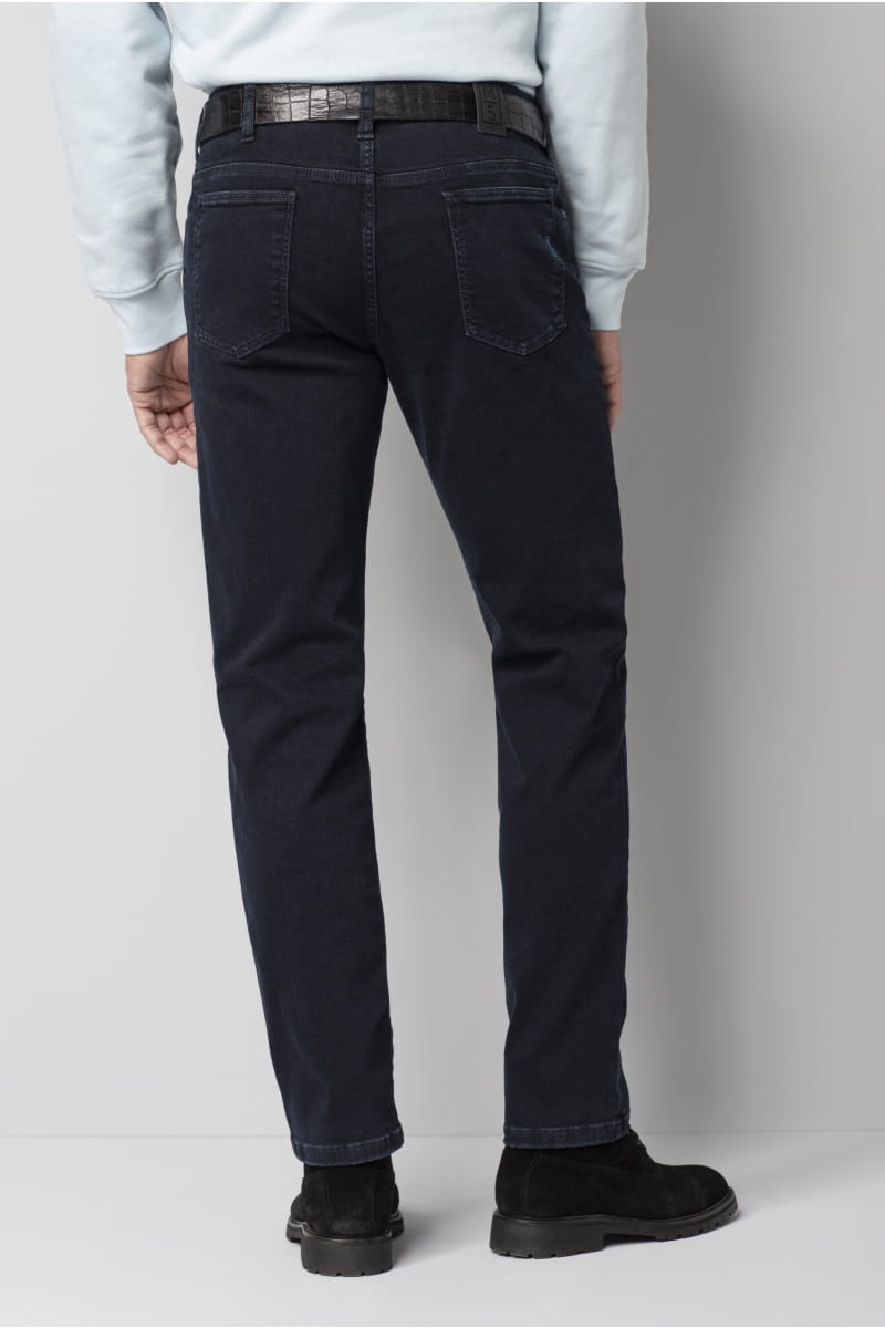 Meyer Jeans blu stone washed regular fit denim stretch bio m5 Vendita