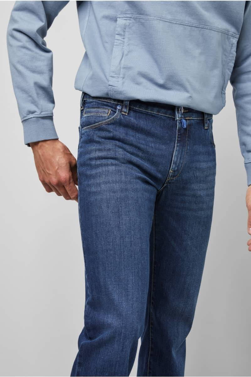 Meyer Jeans blu stone washed denim autentico regular fit m5 by meyer Negozi Online