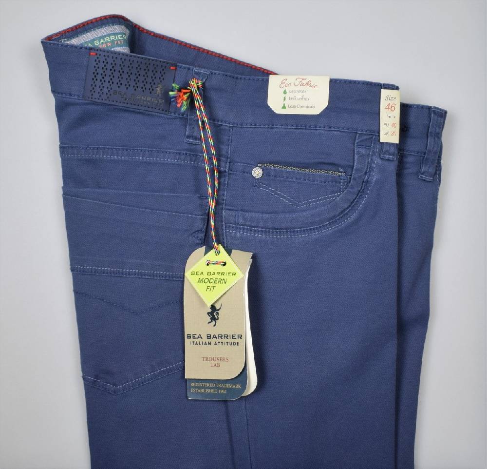 Sea Barrier Jeans cinque tasche blu in cotone stretch modern fit Convenienza