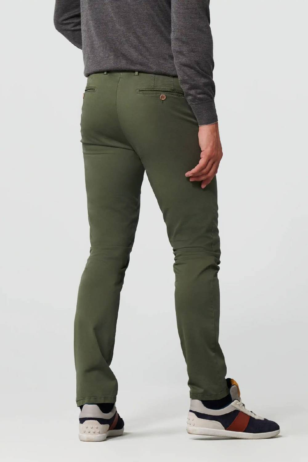 Meyer Pantalone verde oliva meyer cotone bio stretch modern fit Economico