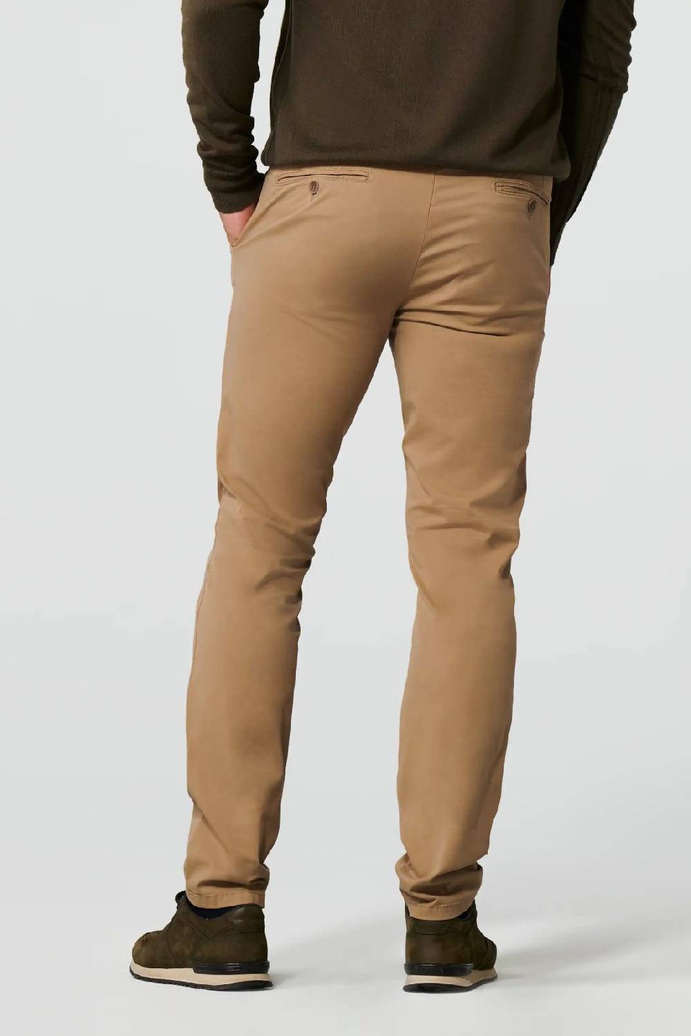 Meyer Pantalone color cammello meyer cotone bio stretch modern fit In Vendita