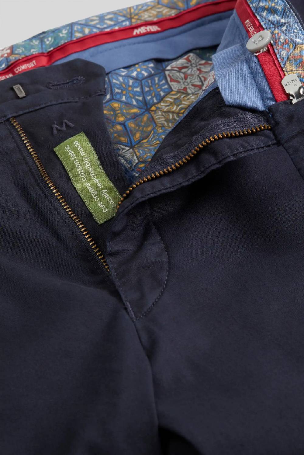 Meyer Pantalone blu meyer cotone bio stretch modern fit Offerte