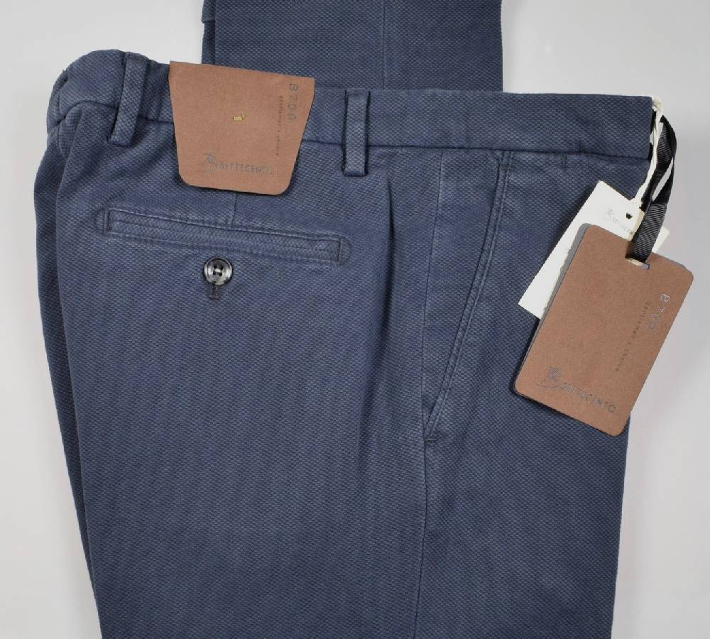 B Settecento Pantalone blu bsettecento in cotone stretch armaturato slim fit 2025