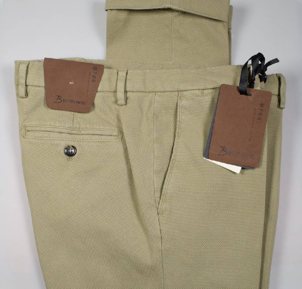 B Settecento Pantalone beige bsettecento in cotone stretch armaturato slim fit In Linea