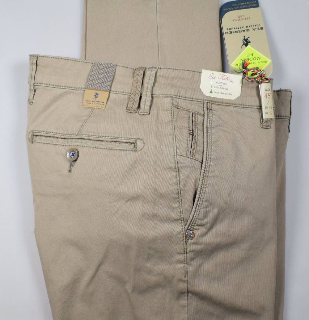 Sea Barrier Pantalone beige modern fit sea barrier in cotone stretch Negozio online di fabbrica