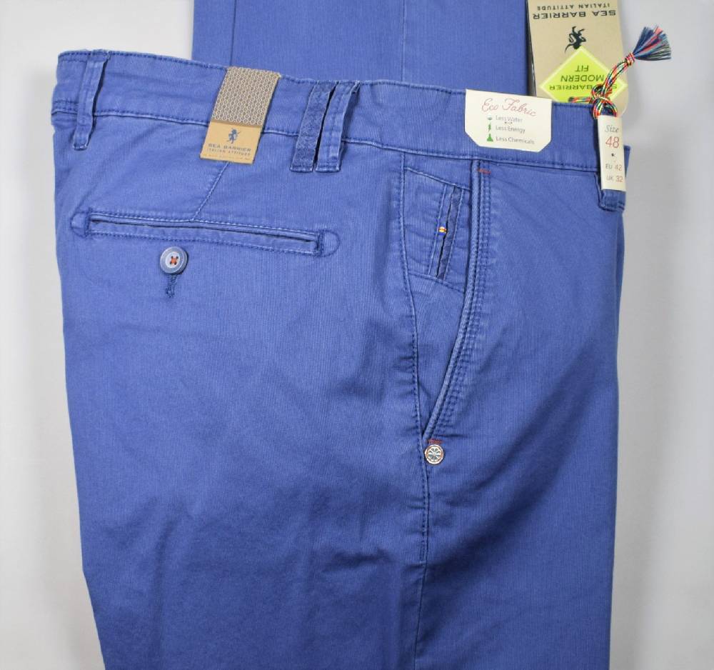Sea Barrier Pantalone azzurro modern fit sea barrier in cotone stretch Prezzo di fabbrica