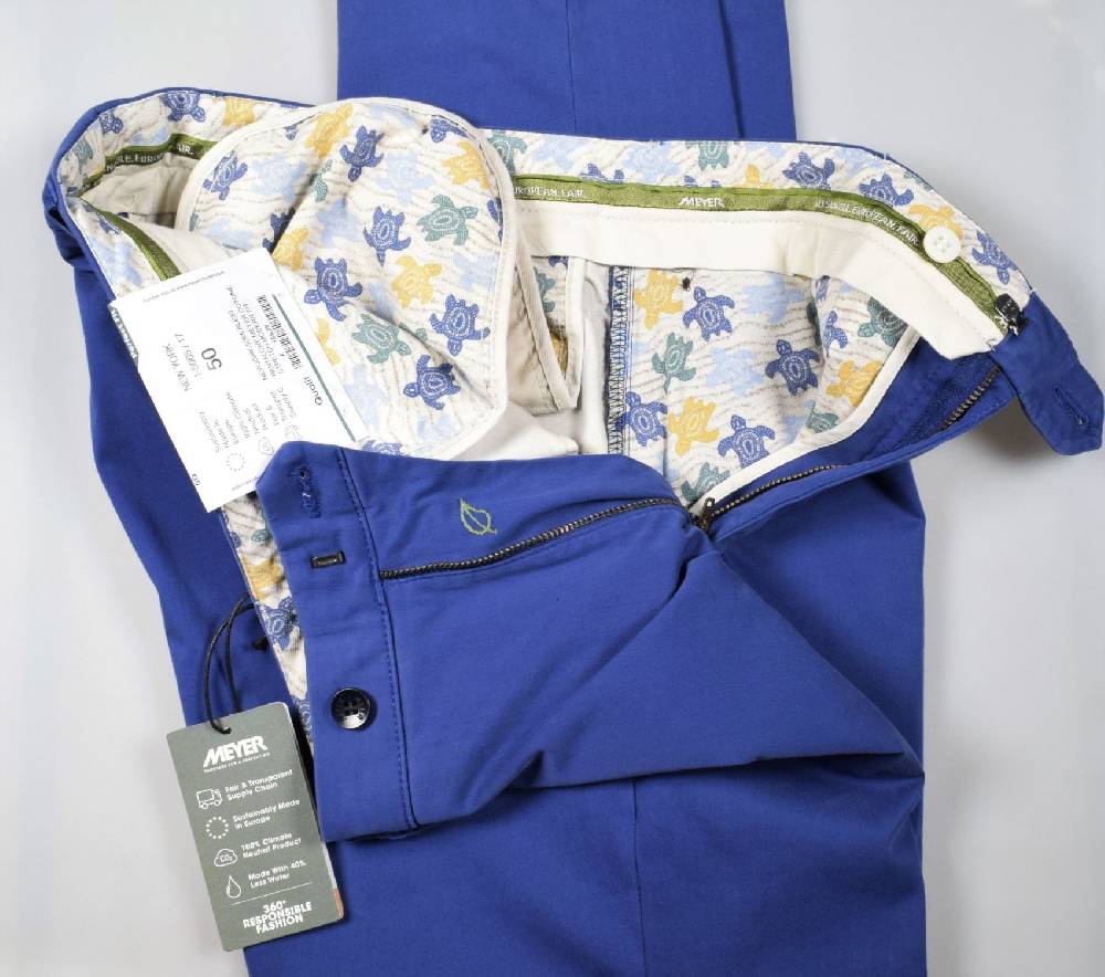 Meyer Pantalone meyer blu marine cotone bio vestibilità perfetta Fornitura limitata