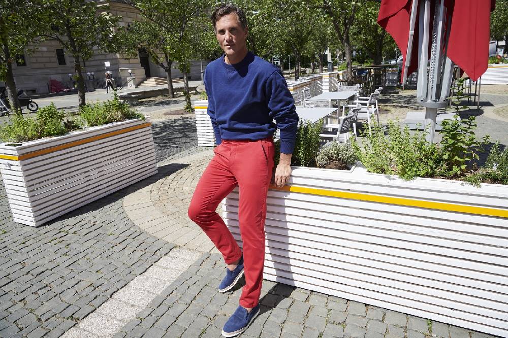 Meyer Pantalone meyer blu cotone bio vestibilità perfetta Offerta esclusiva