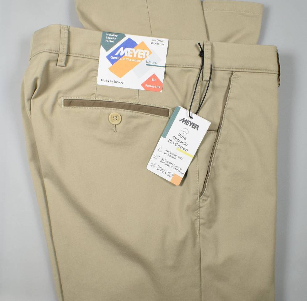 Meyer Pantalone meyer beige cotone bio vestibilità perfetta Vendite stagionali