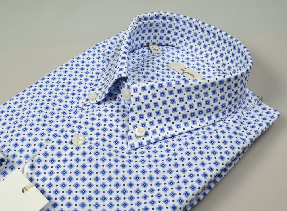 Ingram Camicia ingram button down cotone stampato regular fit Offerta Pasqua