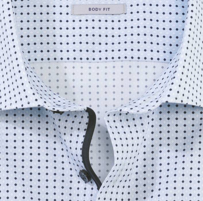 Olymp Camicia azzurra olymp slim fit cotone stretch stampato Offerta migliore