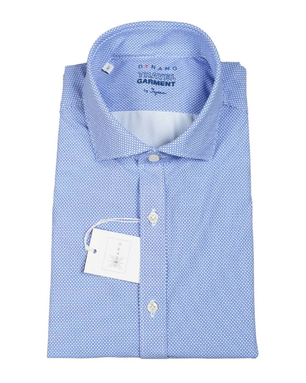 Ingram Camicia azzurra micro disegno ingram dynamo tessuto performante vestibilità slim fit Grandi sconti