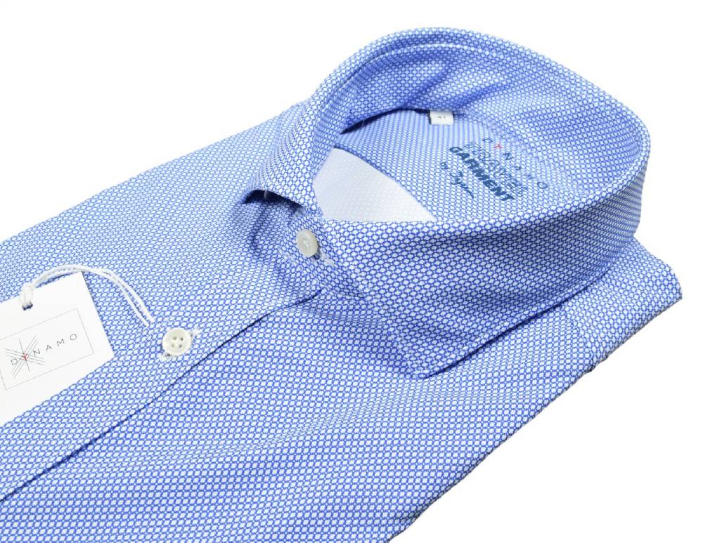 Ingram Camicia azzurra micro disegno ingram dynamo tessuto performante vestibilità slim fit Grandi sconti