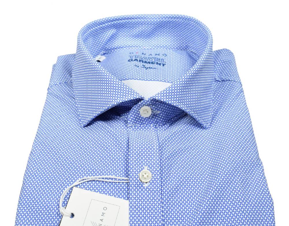Ingram Camicia azzurra micro disegno ingram dynamo tessuto performante vestibilità slim fit Grandi sconti
