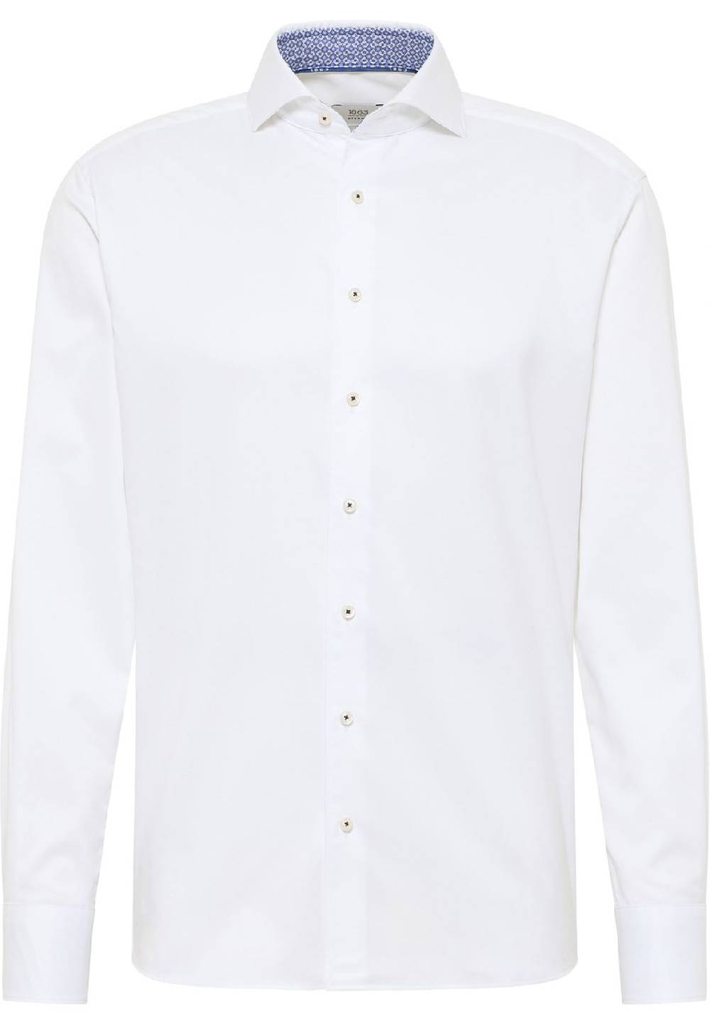 Eterna Camicia bianca eterna cotone twill ritorto modern fit interno in contrasto Offerte giornaliere