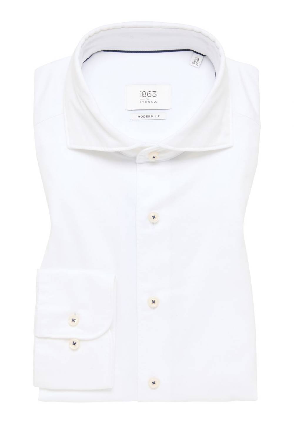 Eterna Camicia bianca eterna cotone twill ritorto modern fit