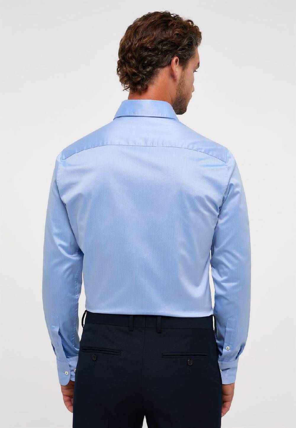 Eterna Camicia celeste eterna slim fit cotone twill interno in contrasto Super Saving Price