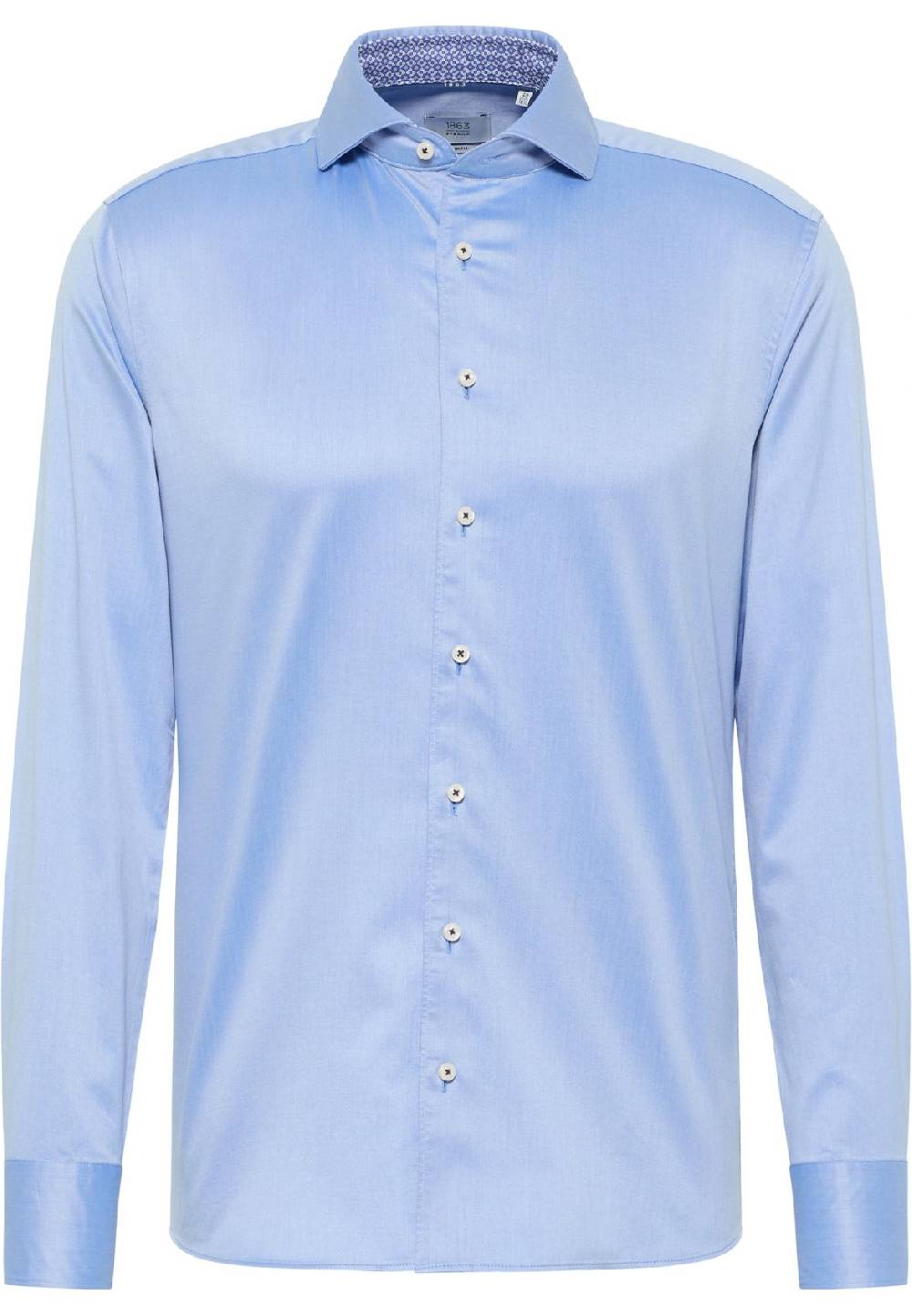 Eterna Camicia celeste eterna slim fit cotone twill interno in contrasto Super Saving Price