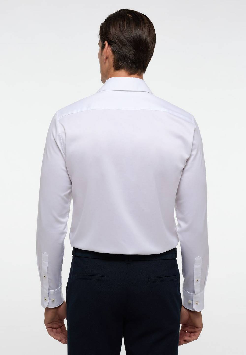 Eterna Camicia bianca eterna slim fit cotone twill interno in contrasto Offerta settimanale