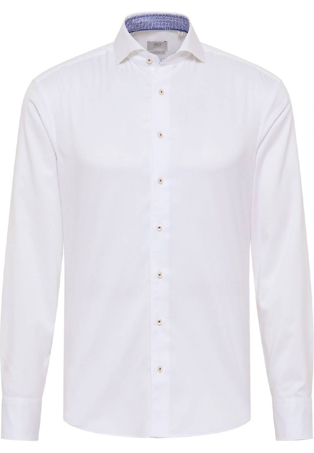 Eterna Camicia bianca eterna slim fit cotone twill interno in contrasto Offerta settimanale
