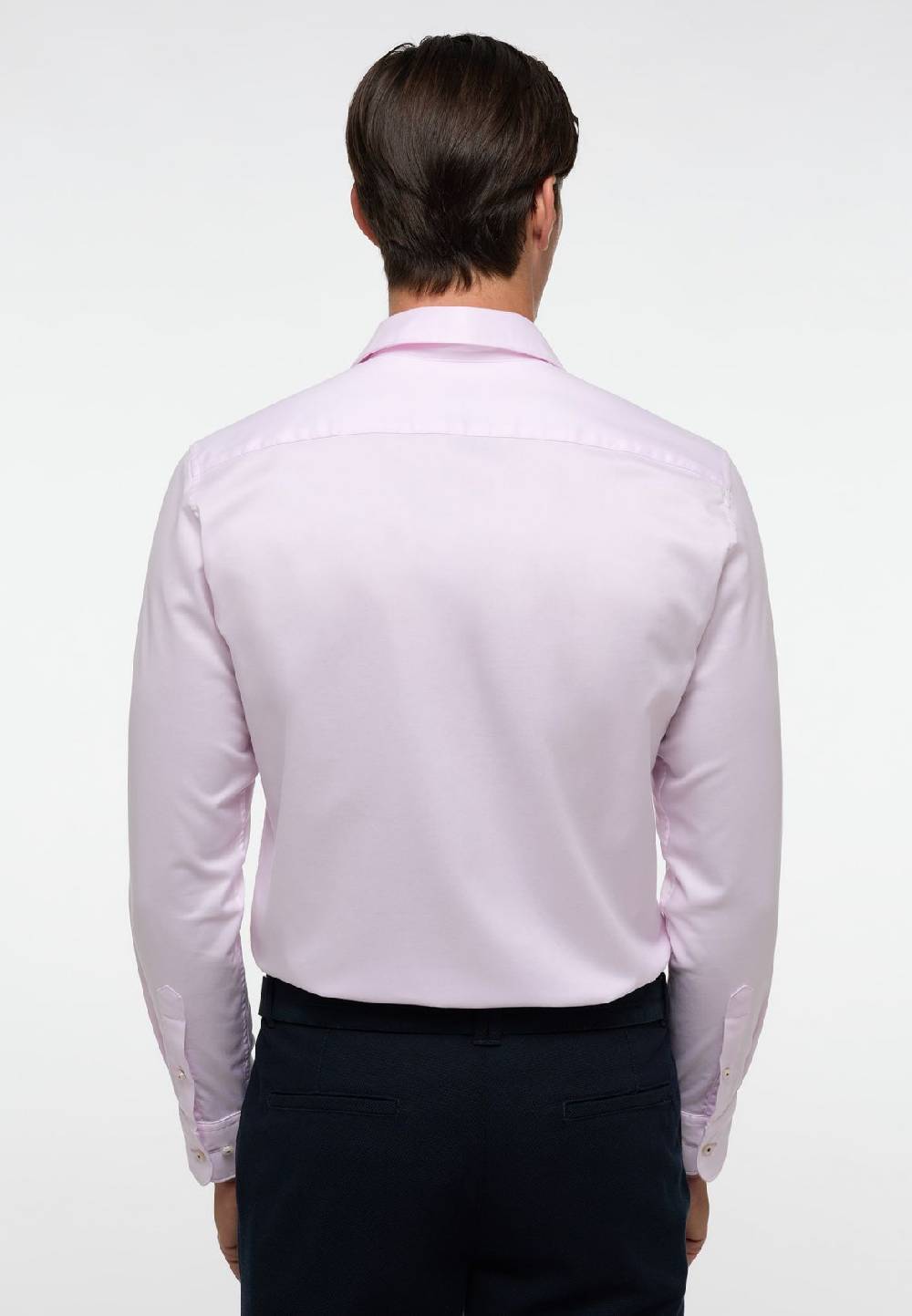 Eterna Camicia eterna slim fit rosa chiaro in cotone twill ritorto Ritorno libero