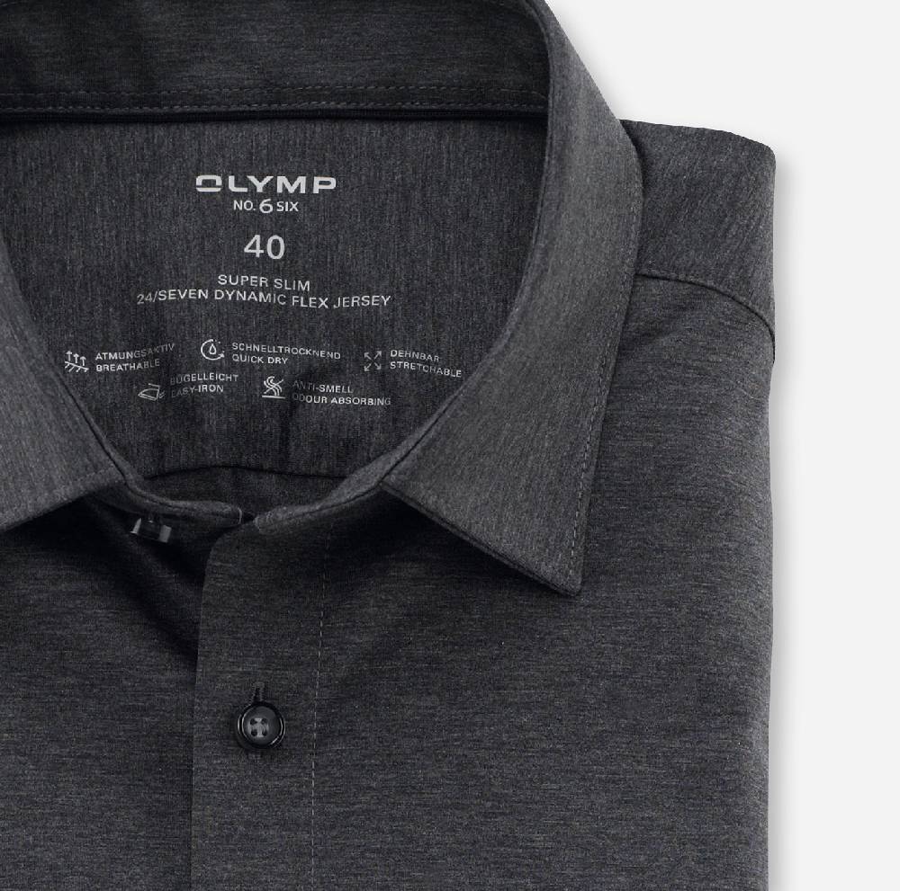 Olymp Camicia olymp grigio antracite in jersey super slim fit Latest stili