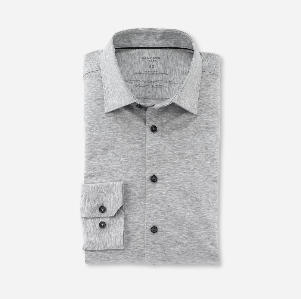 Olymp Camicia olymp grigio chiaro in jersey super slim fit