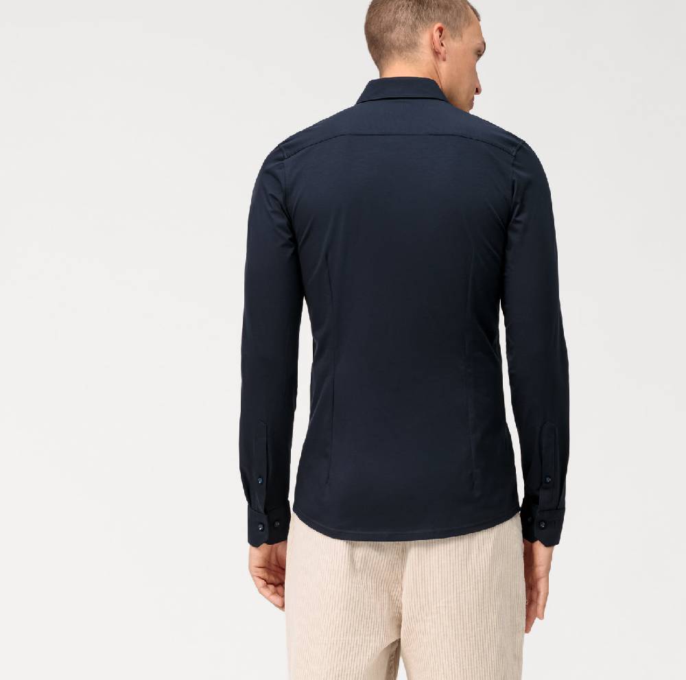 Olymp Camicia olymp blu scuro in jersey super slim fit Ultimo giorno