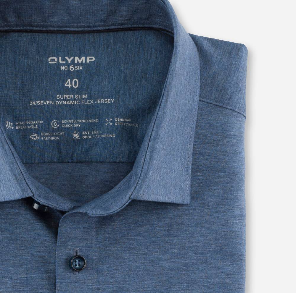 Olymp Camicia olymp azzurra in jersey super slim fit Promozione temporanea